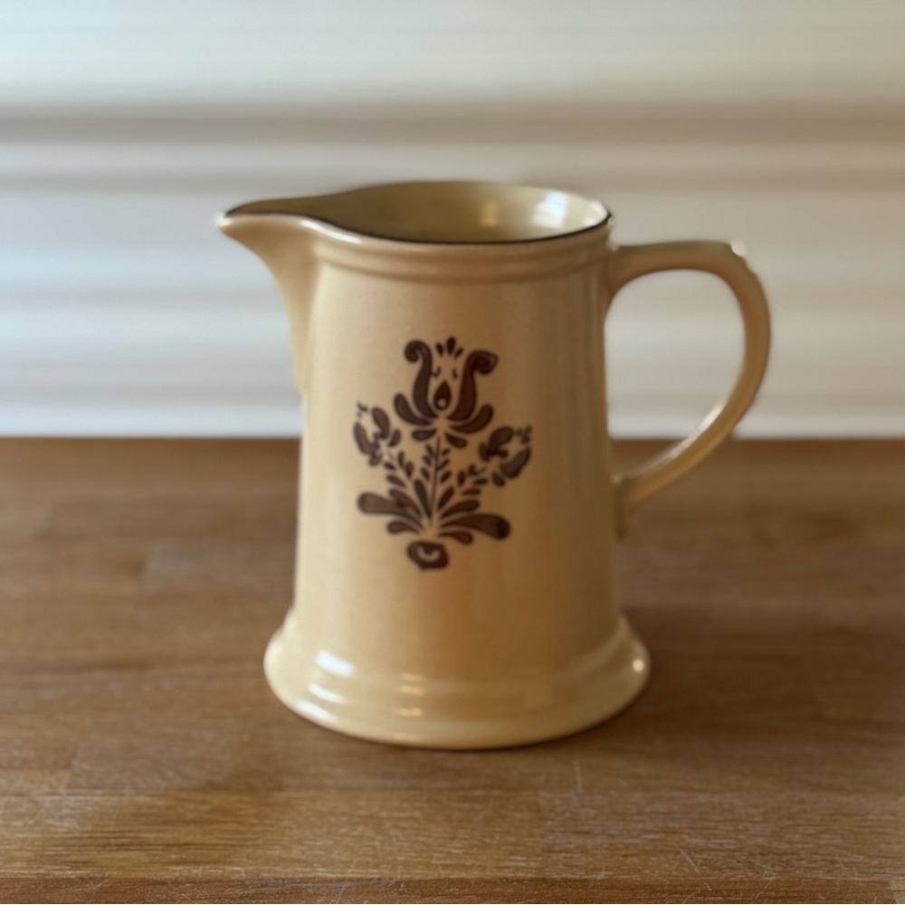 Vintage Pfaltzgraff Village Pattern Small Ceramic Pitcher